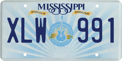 MS license plate XLW991