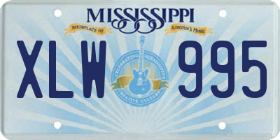 MS license plate XLW995
