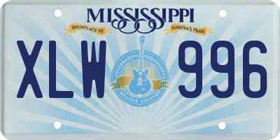 MS license plate XLW996