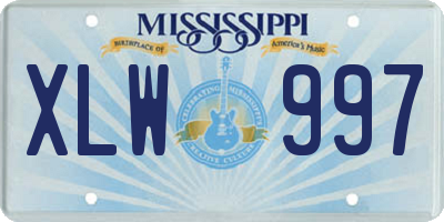 MS license plate XLW997