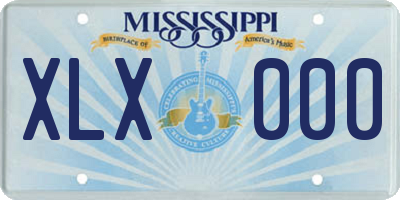MS license plate XLX000