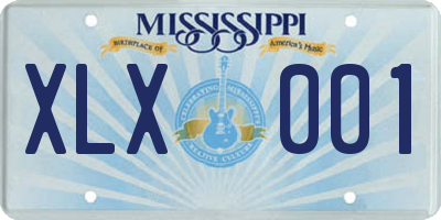 MS license plate XLX001