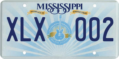 MS license plate XLX002