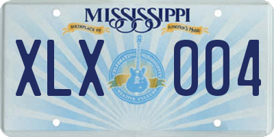MS license plate XLX004