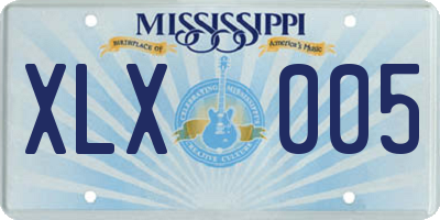 MS license plate XLX005