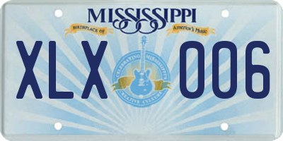 MS license plate XLX006