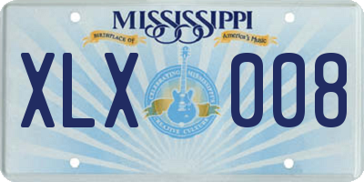 MS license plate XLX008