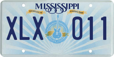 MS license plate XLX011