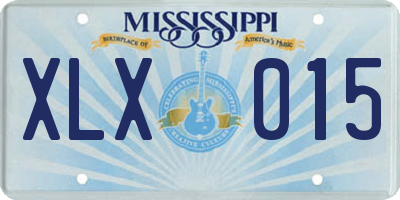 MS license plate XLX015