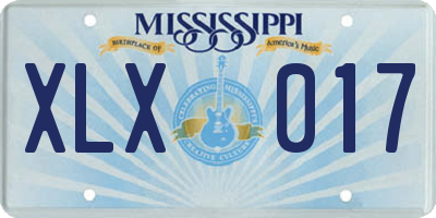 MS license plate XLX017