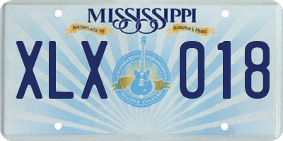 MS license plate XLX018