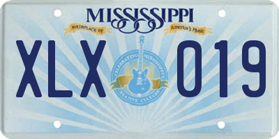 MS license plate XLX019