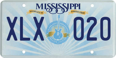 MS license plate XLX020