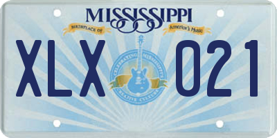 MS license plate XLX021