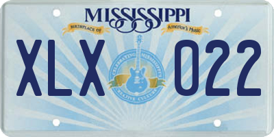 MS license plate XLX022