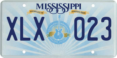 MS license plate XLX023