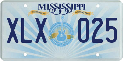 MS license plate XLX025