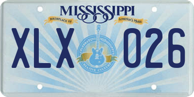 MS license plate XLX026