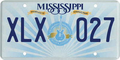 MS license plate XLX027