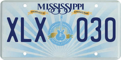 MS license plate XLX030