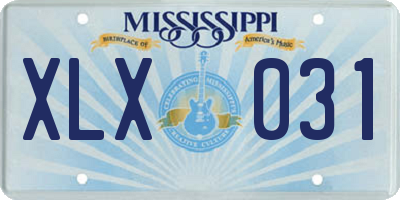 MS license plate XLX031