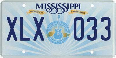 MS license plate XLX033