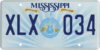 MS license plate XLX034