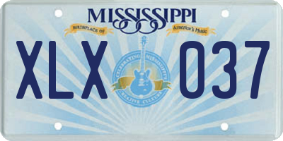 MS license plate XLX037