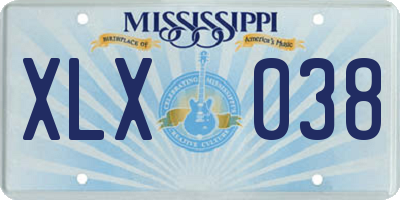MS license plate XLX038