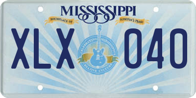 MS license plate XLX040
