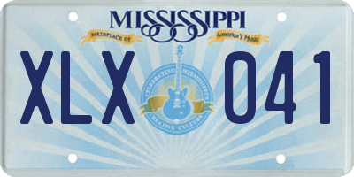 MS license plate XLX041