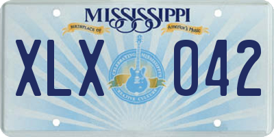 MS license plate XLX042