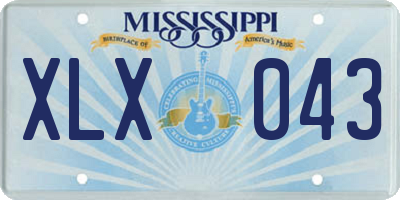 MS license plate XLX043