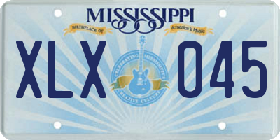 MS license plate XLX045