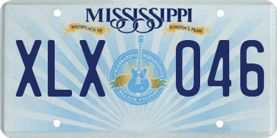 MS license plate XLX046