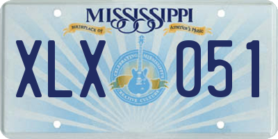 MS license plate XLX051