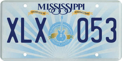 MS license plate XLX053