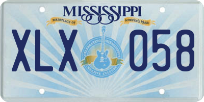 MS license plate XLX058