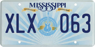 MS license plate XLX063