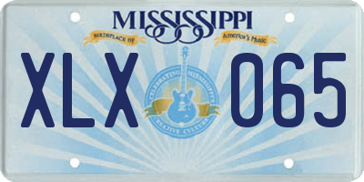MS license plate XLX065