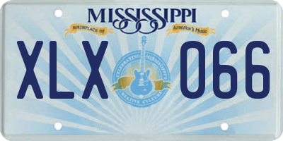 MS license plate XLX066