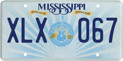 MS license plate XLX067