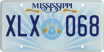 MS license plate XLX068