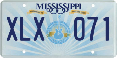 MS license plate XLX071