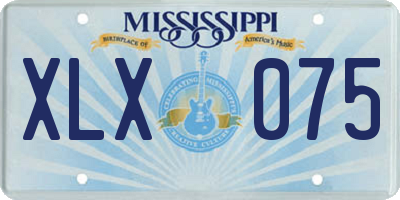 MS license plate XLX075