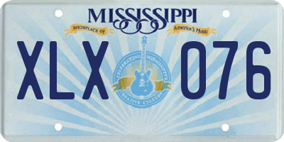 MS license plate XLX076