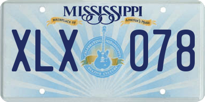 MS license plate XLX078