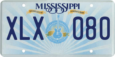 MS license plate XLX080