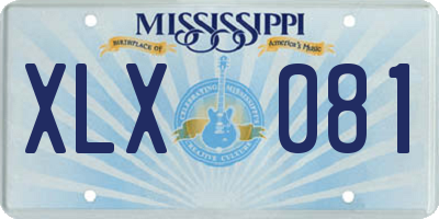 MS license plate XLX081