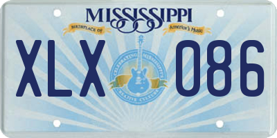 MS license plate XLX086